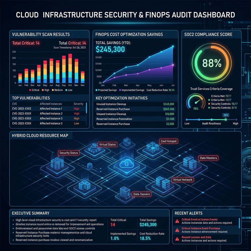 CloudLink Security & FinOps Infrastructure Audit Report Dashboard