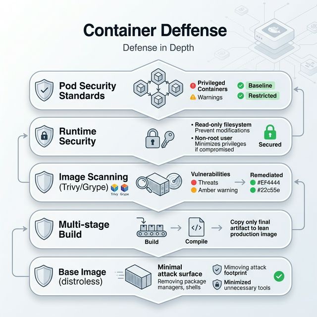 Docker container security layers infographic