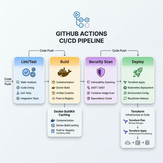 GitHub Actions CI/CD pipeline architecture