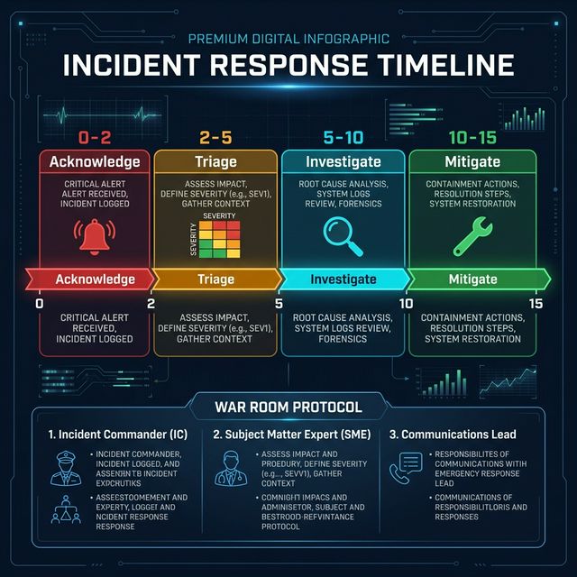 Incident response timeline and war room protocol