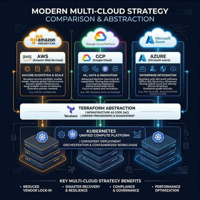 Multi-cloud strategy comparison diagram