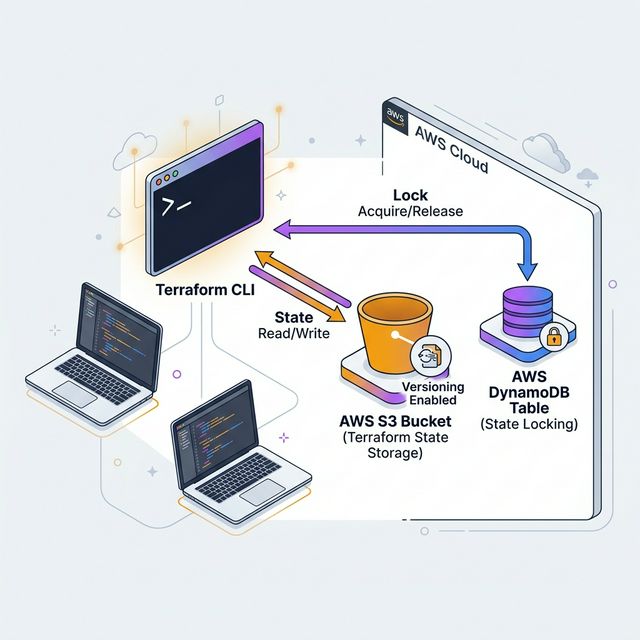 Terraform remote state architecture with S3 and DynamoDB